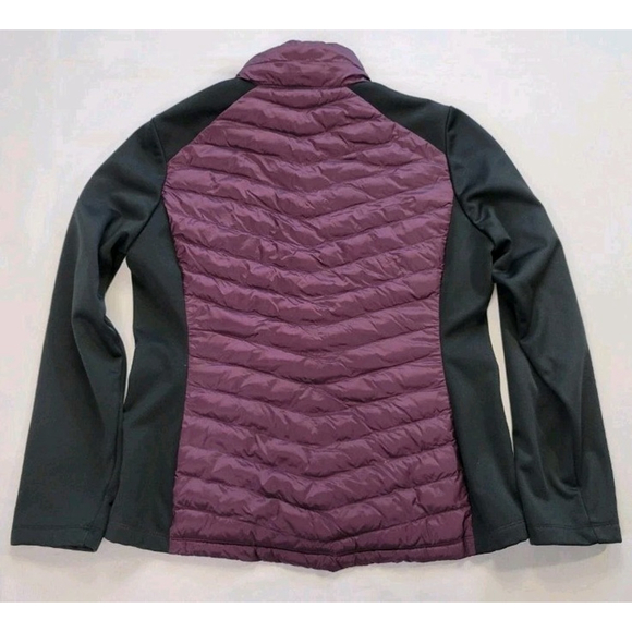 32 Degrees Heat Womens Large Full Zip Mixed Media Jacket Purple Black Puffer - Picture 3 of 9
